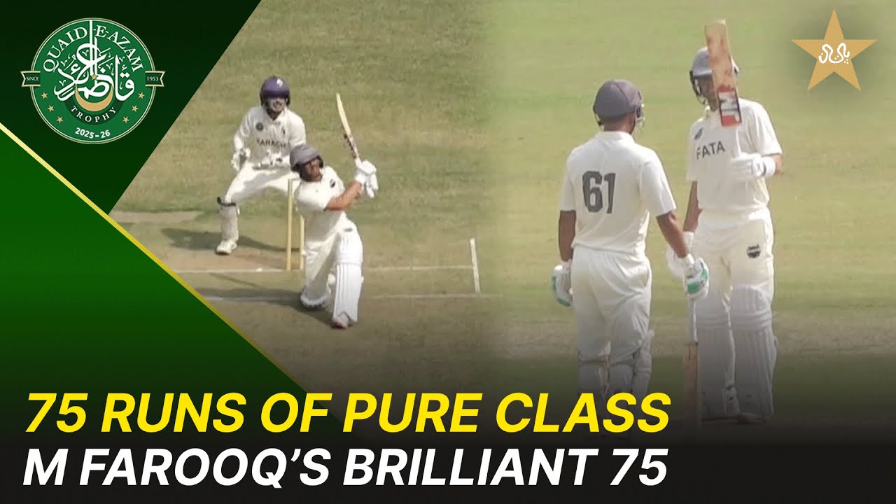 M Farooq&rsquo;s Elegant Knock | Karachi Region Blues vs FATA Region | Day 1 | QeAT 2025-26 | PCB | M2P1U