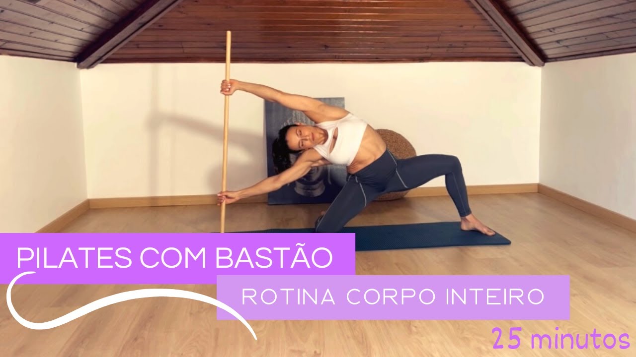 PILATES com BASTÃO - rotina de corpo inteiro! (25 minutos) | Carolina NOW #pilates #treino