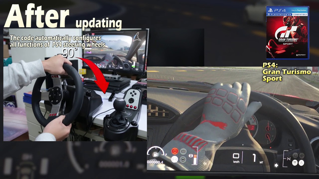 【Brook Super Converter】PS3 to PS4 converter for PS3 steering wheels PERFECT update