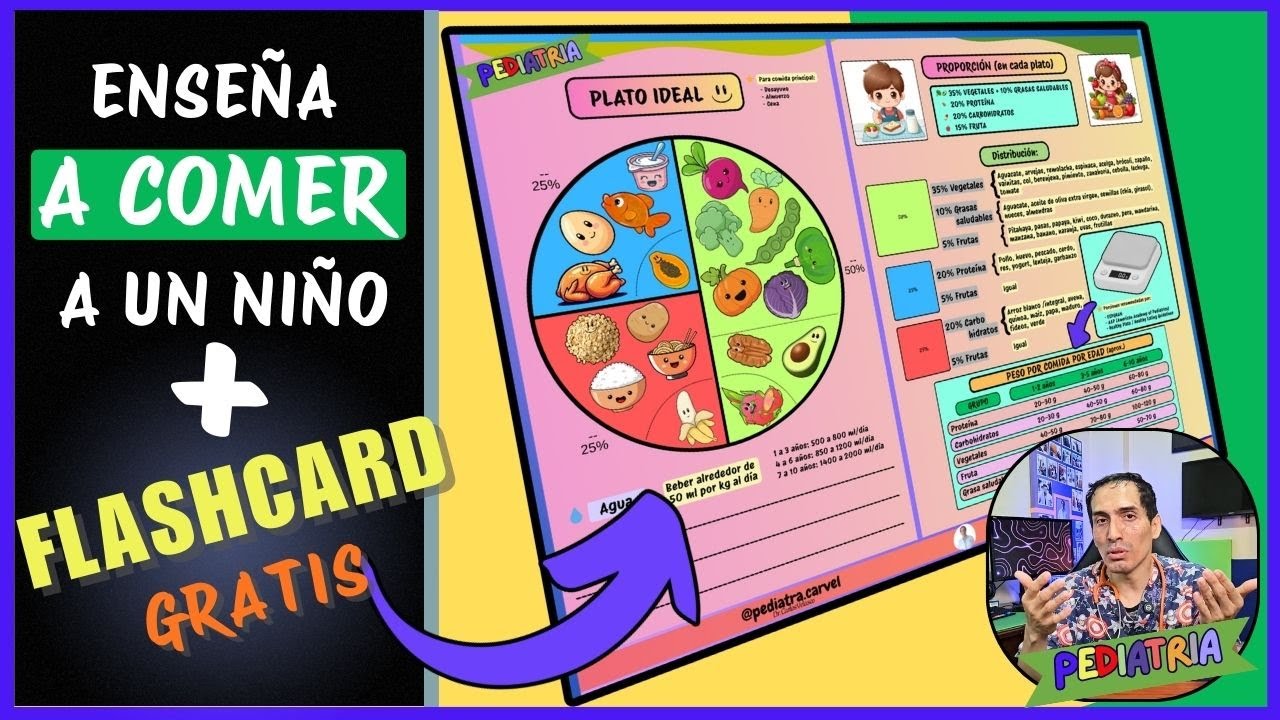 Qué debe COMER 🥗 un niño 👦? - EL PLATO IDEAL 💡+ Flashcard gratis 📋