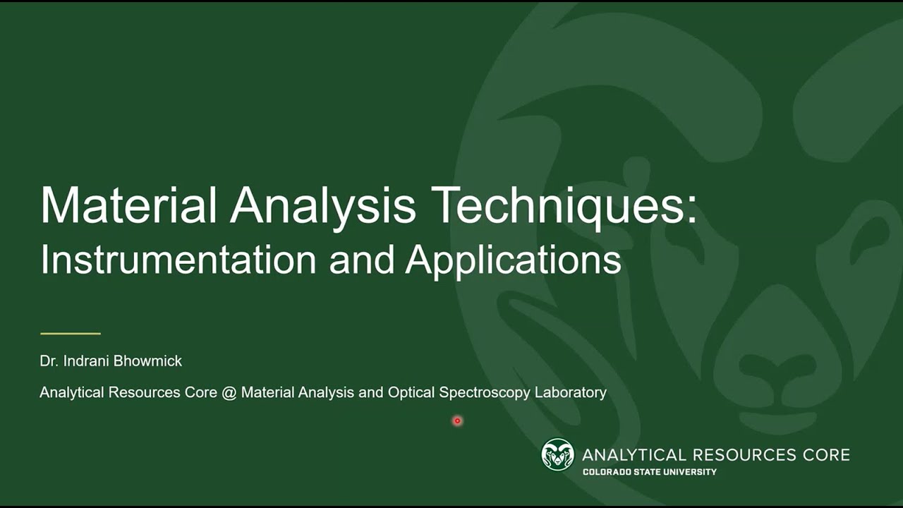 ARC Seminar Series: Materials Analysis Techniques