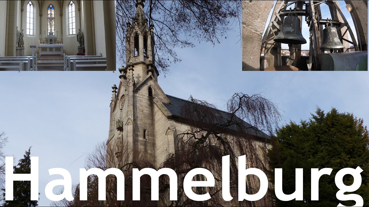 Hammelburg (HAB) Die zwei Glocken der Friedhofskapelle der Heßschen Stiftung (Turmaufnahme)