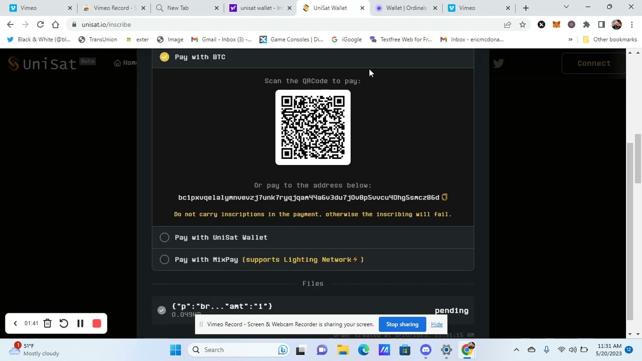 How to inscribe a Brc-20 token.