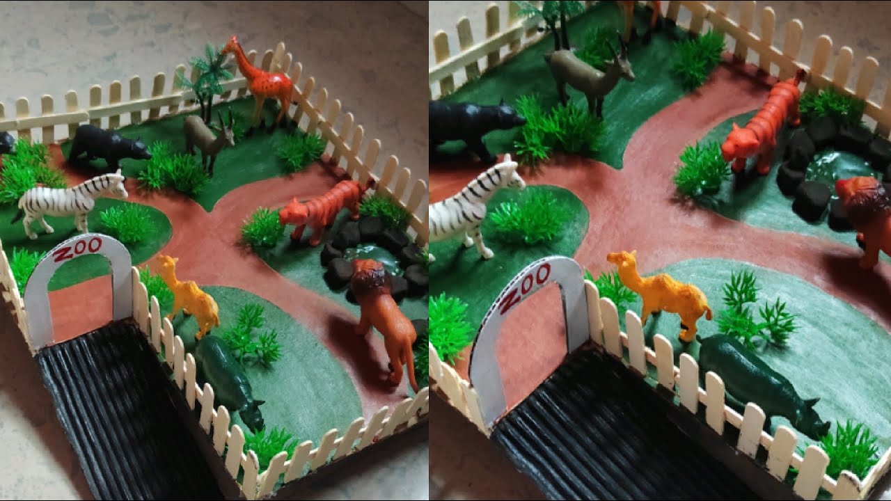 Zoo Model Making For school project/Science Exhibition Model /Craft Zoo Model