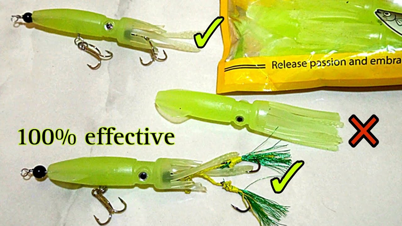 tutorial cara membuat rangkaian softlure cumi / luminous squid baits