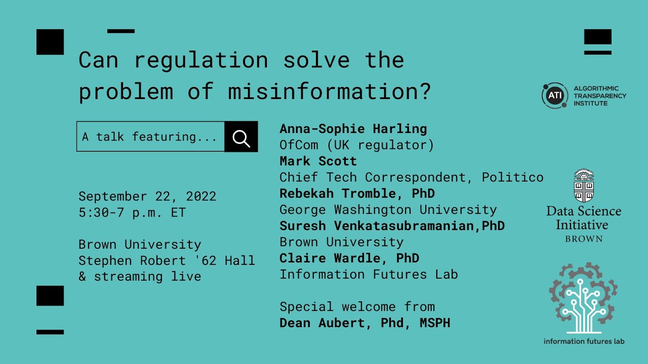 Live discussion: Can regulation solve the problem of misinformation?