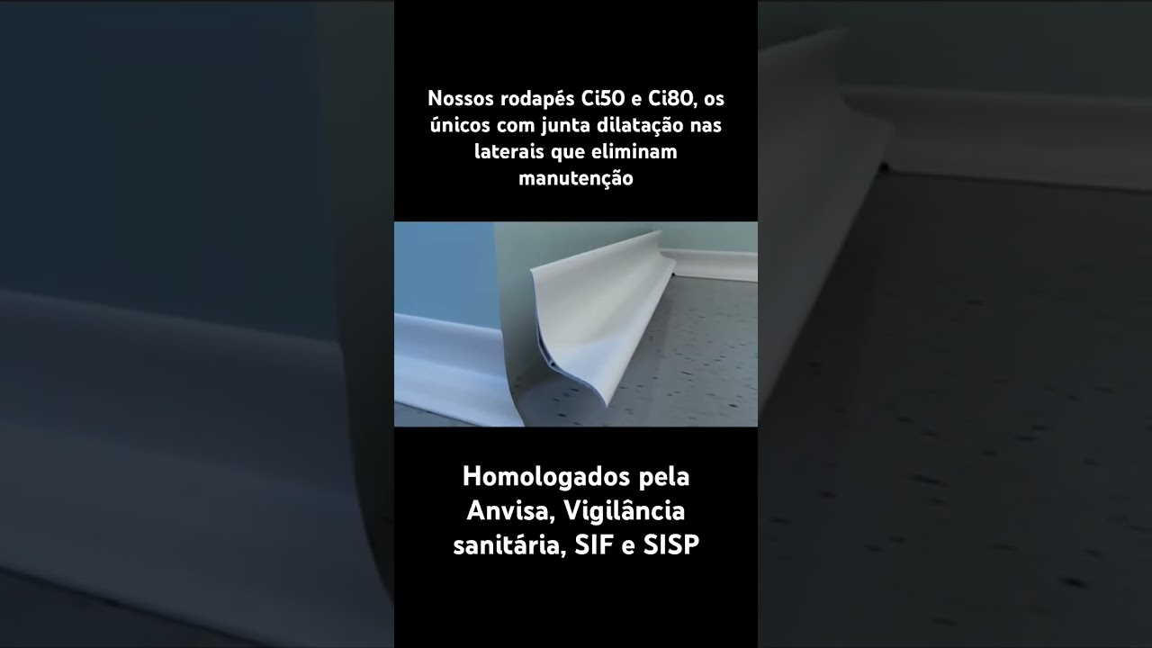 Rodap&eacute; Meia Cana PVC para RDC 50 da ANVISA  #rspvc #rdc50 #laboratorio #constru&ccedil;&atilde;ocivil #salalimpa