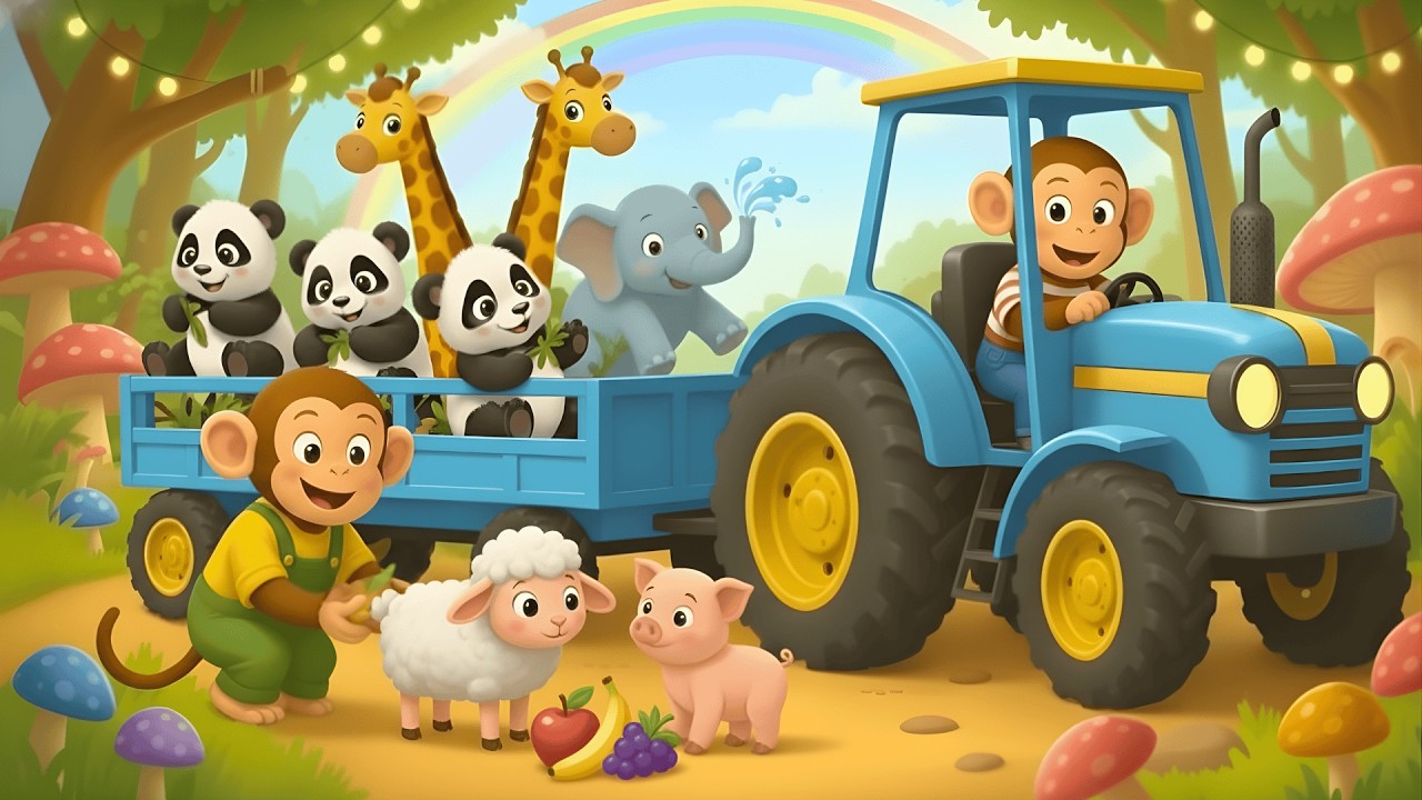 Monkey Farmer Fixes Tractor and Move a Sheep & Gentle Care | Farm Life 🐒🚜