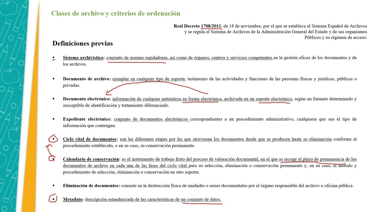 Las clases de archivos en la AGE