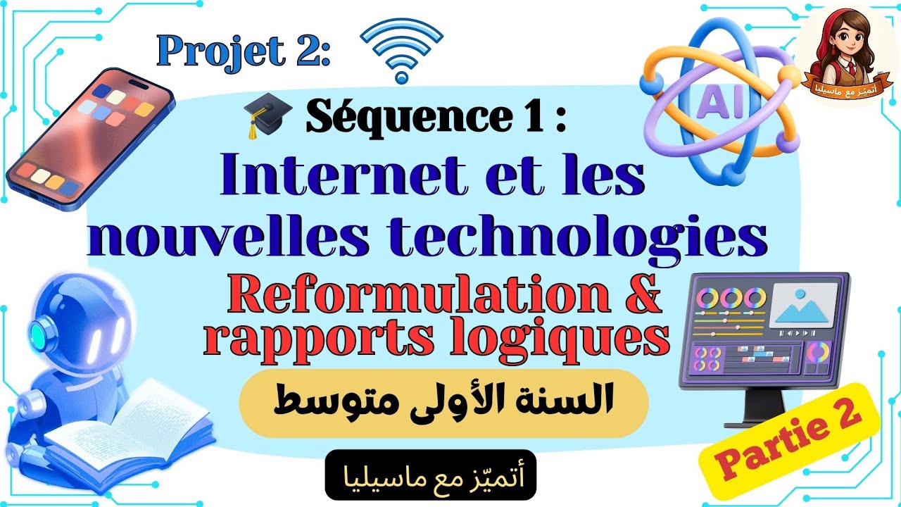 Internet et les nouvelles technologies- Reformulation et rapports logiques 1AM #السنة_الأولى_متوسط  
