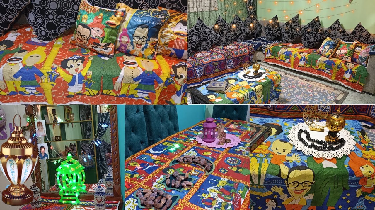 علقنا زينة رمضان الجديده قلبنا بيتنا بهجة رمضان 🌙✨ حولنا بيتنا خيمة رمضانية