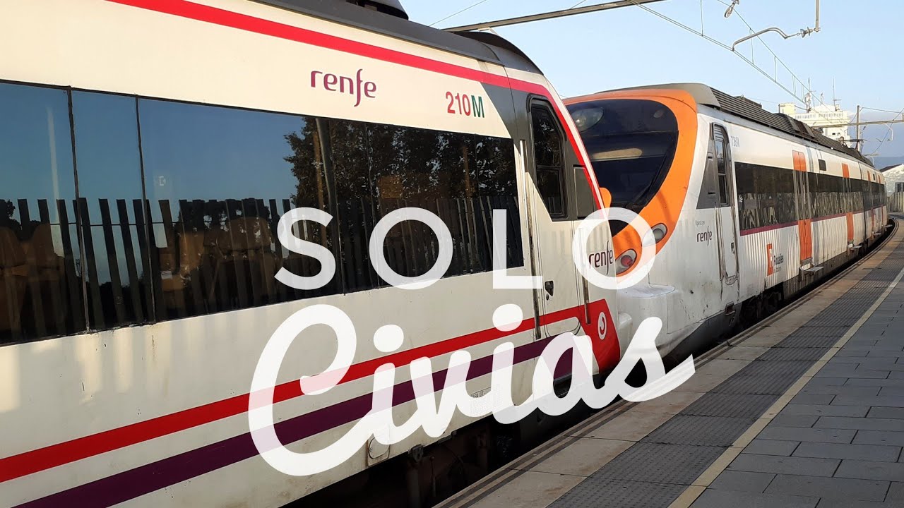 Rodalies R1 SOLO CIVIAS Series 463 - 464 - 465. Doble composición de Rodalies y Cercanías