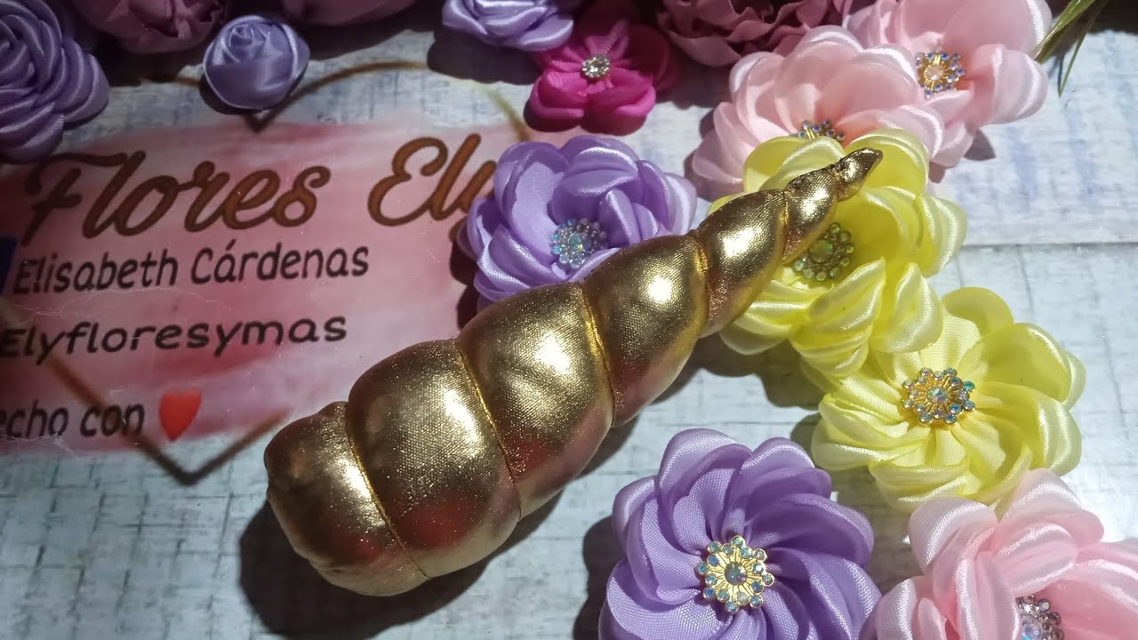 DIY// como hacer. un cuerno de. unicornio super  fácil y rápido//floresely