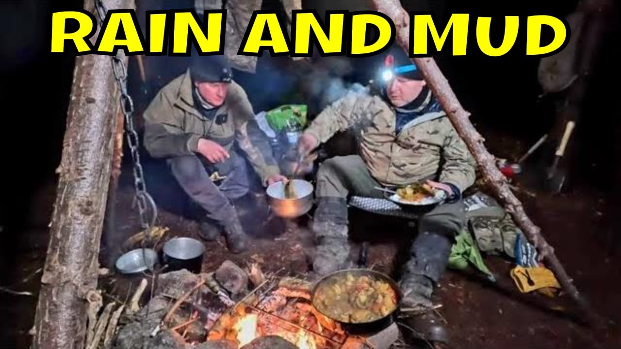 HAMMOCK CAMPING IN HEAVY RAIN AND MUD WE HAD TO MOVE OUR CAMP