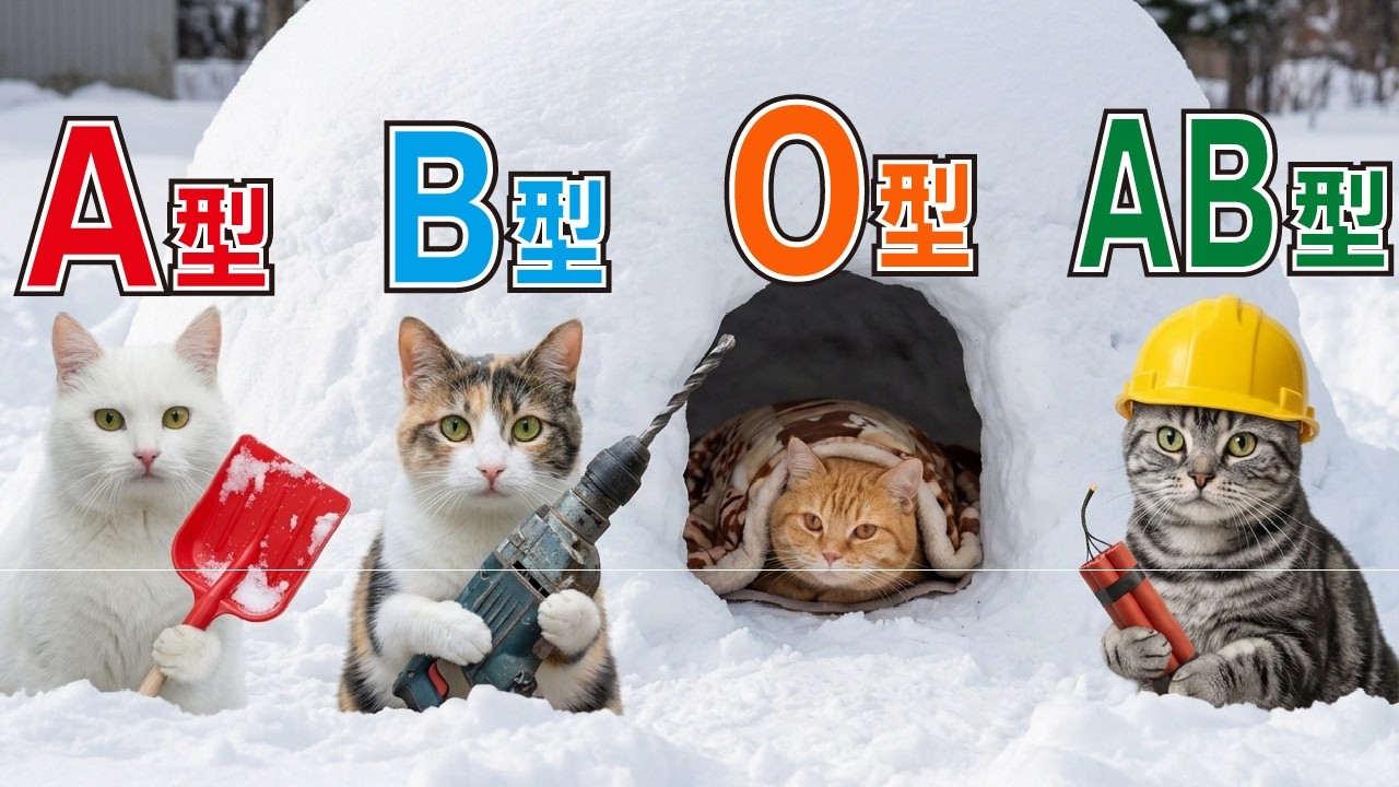 【血液型あるある】AI猫のかまくらの作り方🐈(偏見)【AI猫にゃんダフル】