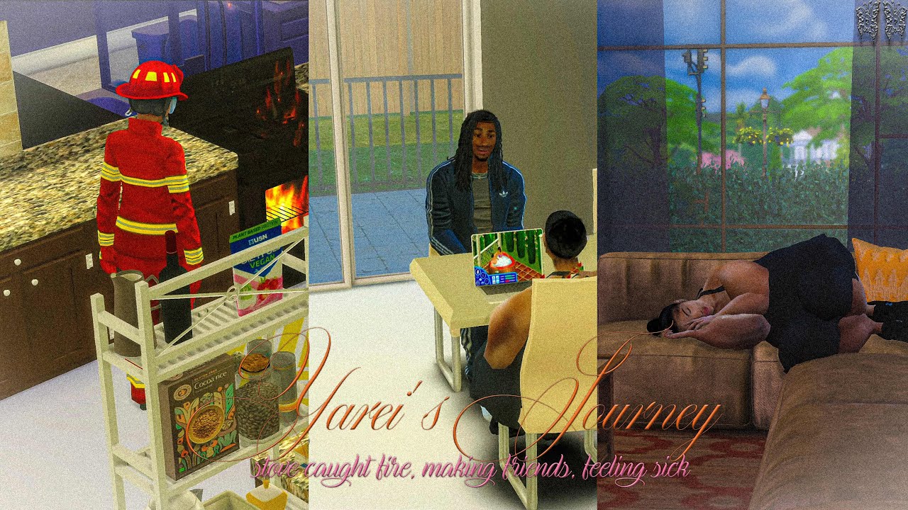 Yarei's Journey🌸 HUGE Fire🔥 , Making A friend, Feeling Sick🤢  | NEW Sims 4 Let's Play 