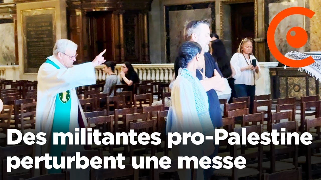 Une messe perturbée par des militantes pro-Palestine pour soutenir Gaza à l'église de la Madeleine