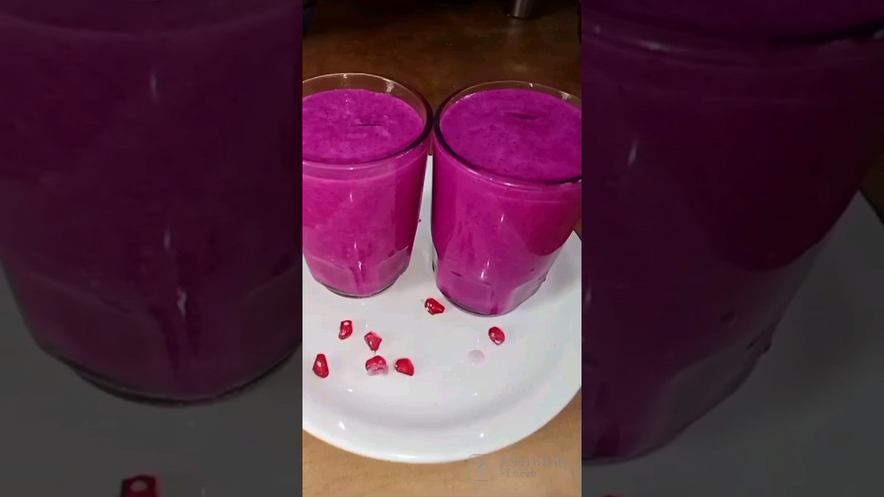 🏺Try this combo fresh juice 🥤 Dragon + pomegranate #shorts #juice #dragonjuice #fruitjuice