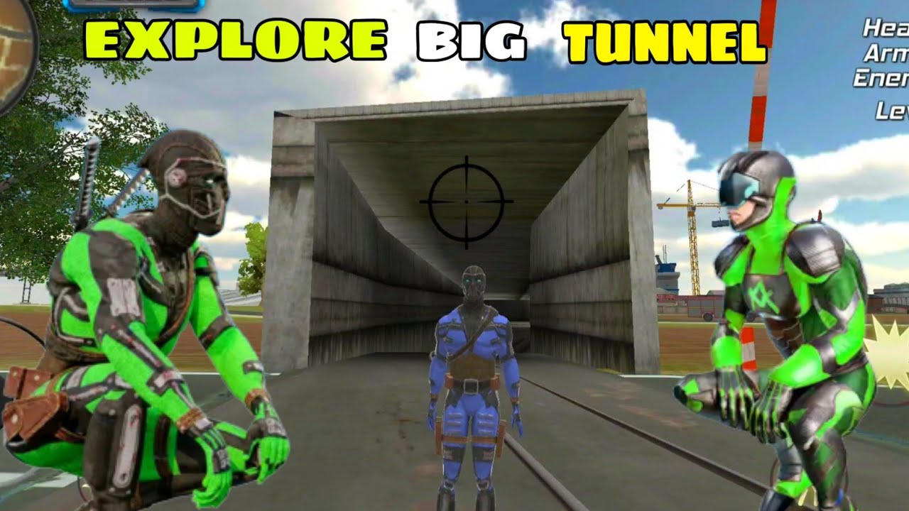 Explore big train tunnel 🔥 |  green rope hero vegas city