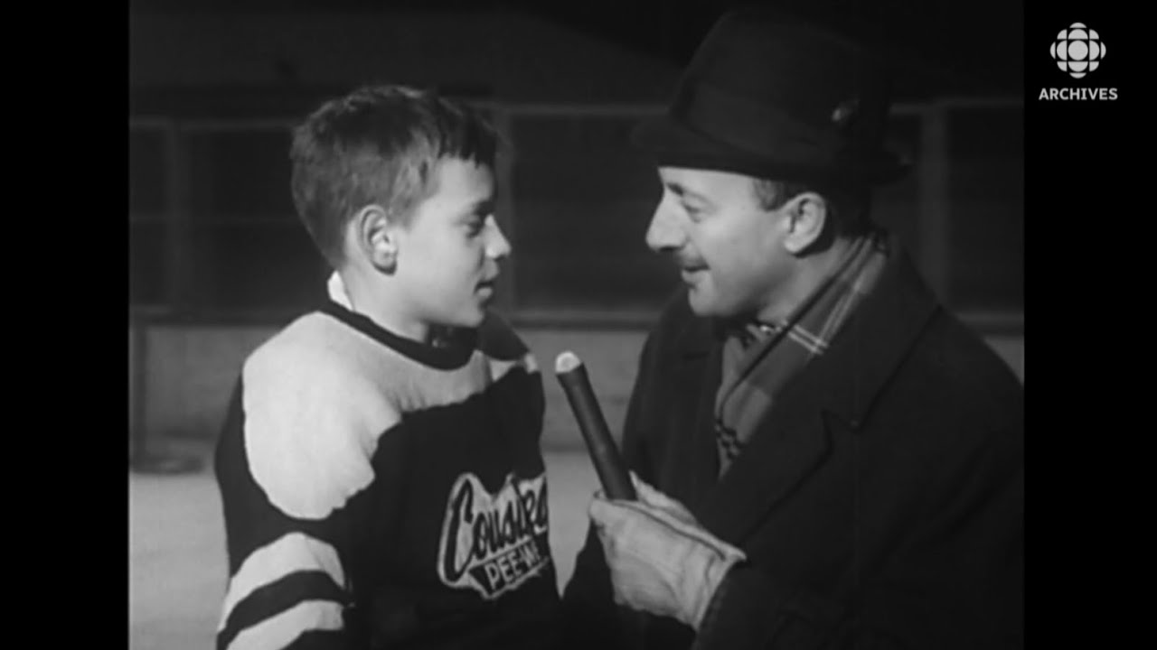 Discussions with young pee-wee hockey players in 1962