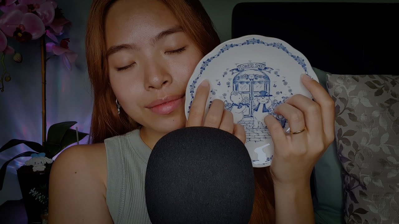 ASMR Gentle Tapping & Soft Whispers ☔ Slow, Rain-like Ceramic Sounds for Sleep & Relaxation