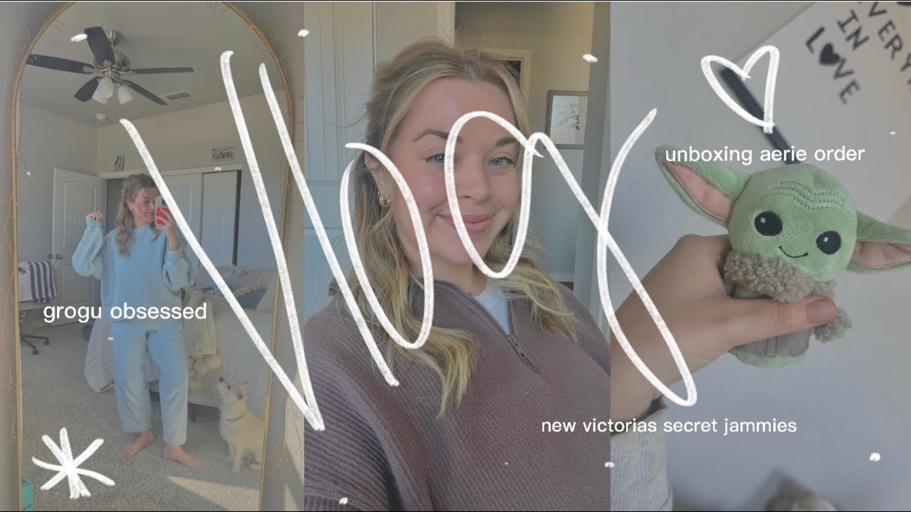 opening mail from aerie & victoria’s secret | trying tru fru | obsessed with grogu 