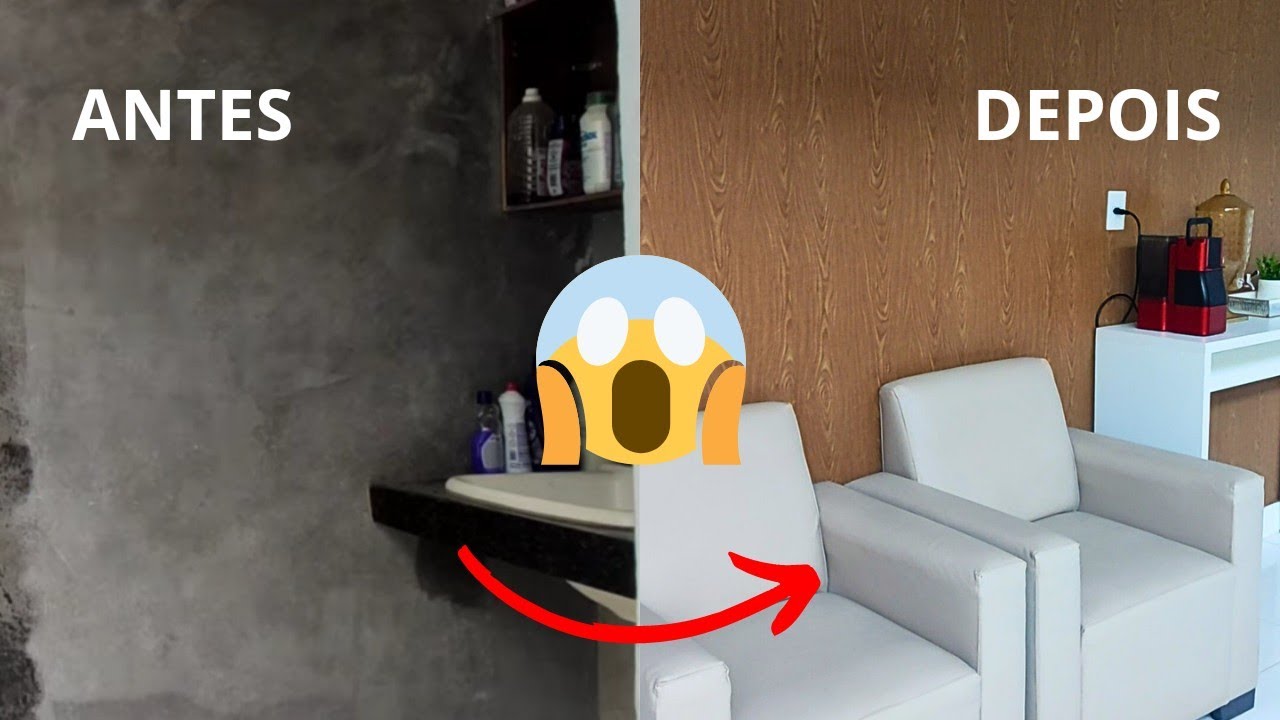 TRANSFORMAÇÃO DE AMBIENTE USANDO PAPEL DE PAREDE IMITANDO MADEIRA