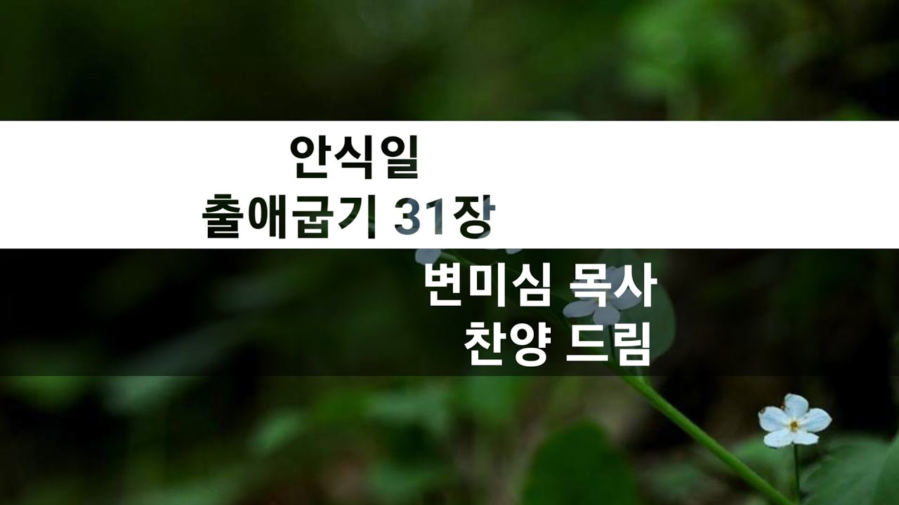 펄송 (출애굽기 31장 안식 일 ) 변미심 목사 찬양드림