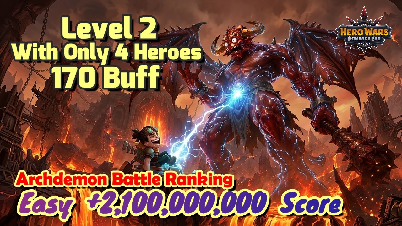New Hero Adam Event || 2,1 billion Score - Lv2 With Only 4 Heroes - 170 Buff || Full Walkthrough