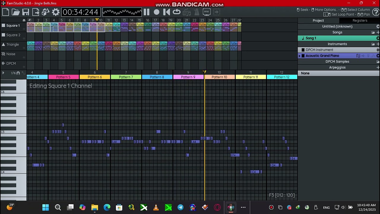 Jingle Bells NES 8-bit cover on FamiStudio 2025