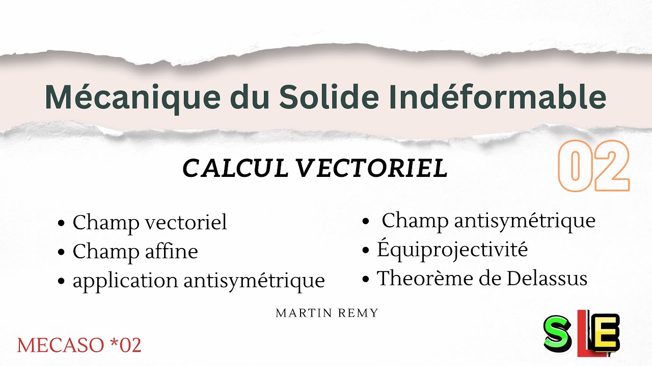 Mécanique du Solide(Champs affine/antisymétrique, Equiprojectivité, Théorème de Delassus) MECASO*02