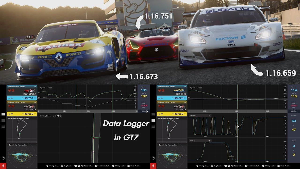 How are 3 vastly different cars so close to each other at Road Atlanta? (Gran Turismo 7)