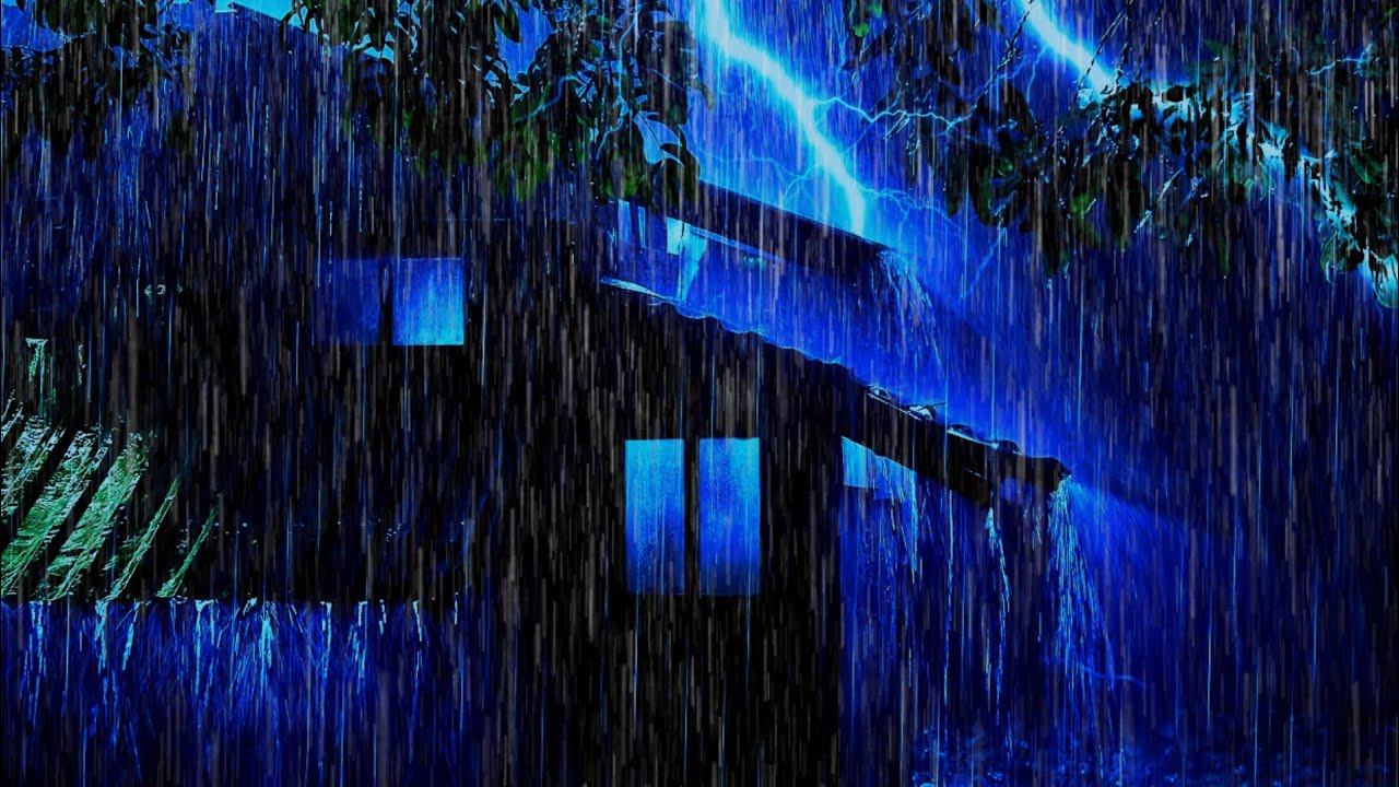 Quality Sleep in 3 Minutes with Heavy Rain🌧️ Powerful Thunder on a Tin Roof at Night