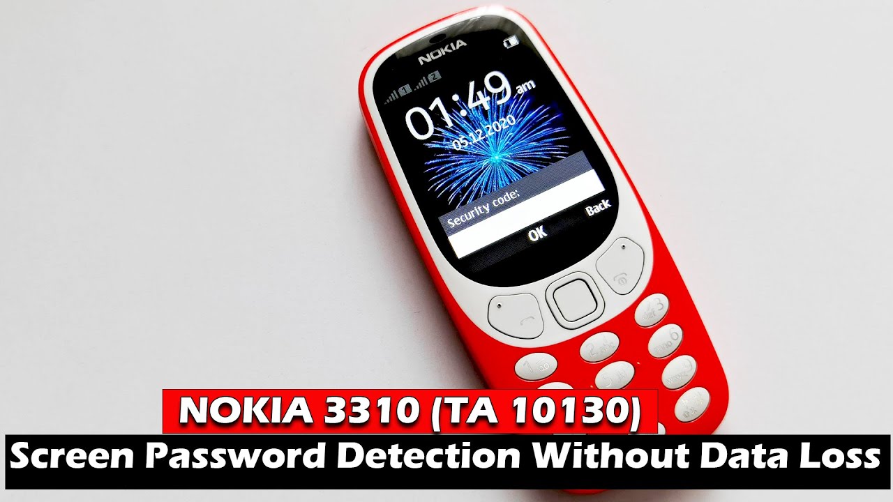 NOKIA 3310 (TA 1030) - Screen Password Detection Without Data Loss