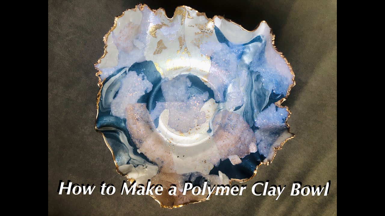 Polymer Clay Sculpture, Clay Artist Makes Bowl from Start To Finish with Gold Leaf, DIY Action Video