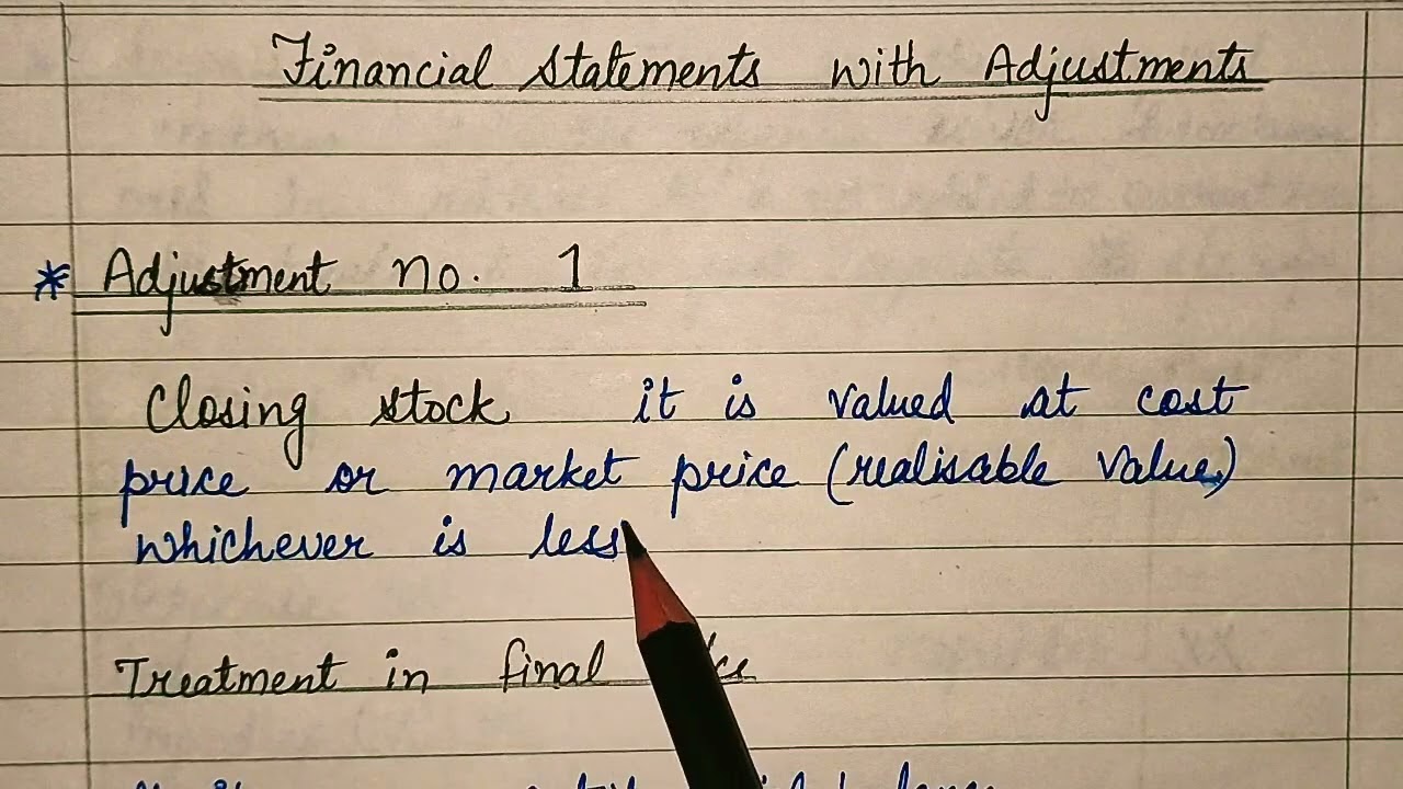 #🔟 final accounts with adjustments class 11 financial statements with adjustments DK Goel in hindi