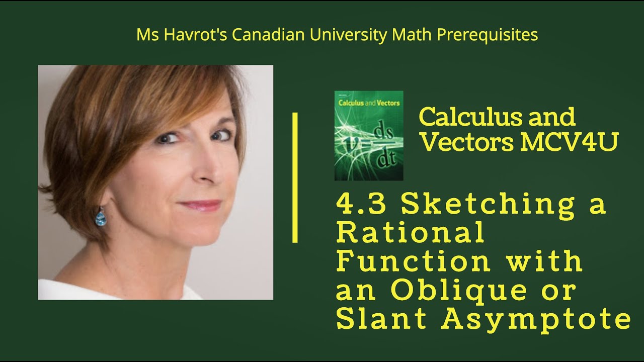 Calculus 4.3 Sketching a Rational Function with an Oblique or Slant Asymptote