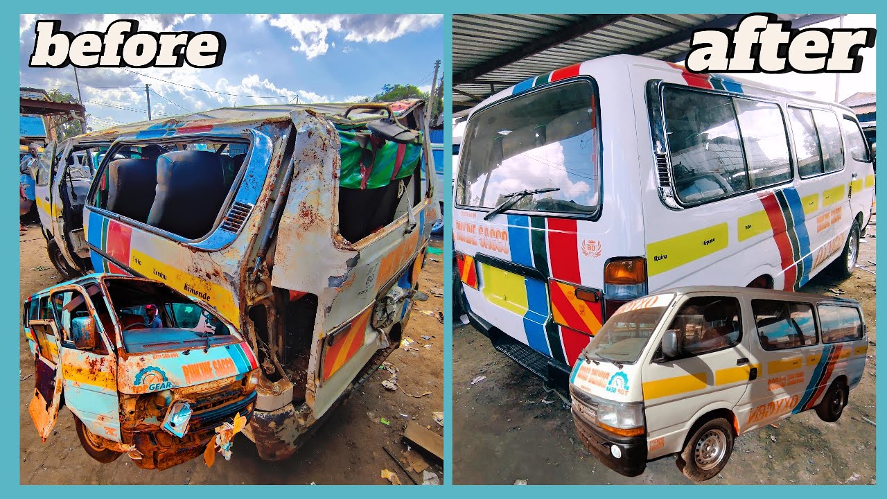 Accident Toyota hiace Restoration Full Video \\ Full Restoration of Accident Toyota Hiace