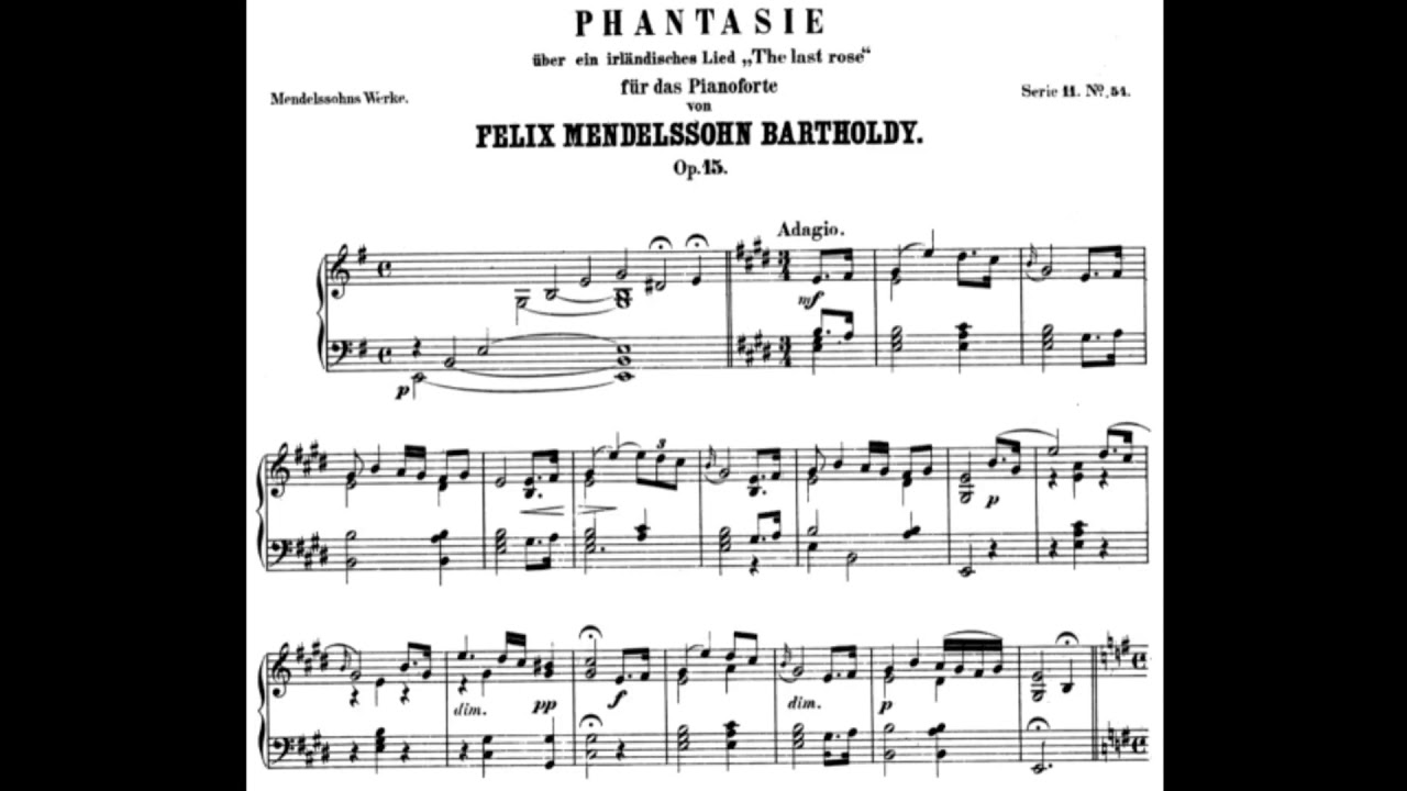 Mendelssohn: Fantasia "The Last Rose of Summer", Op. 15 (Benjamin Frith)