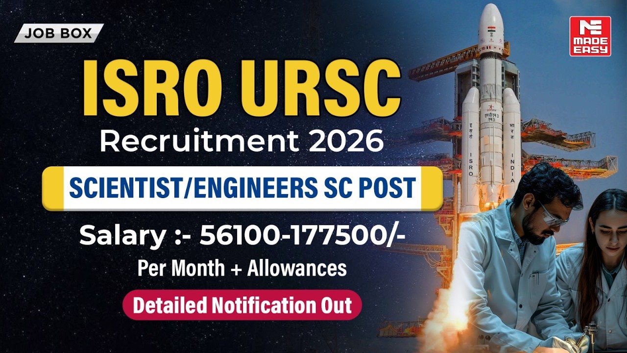 ISRO URSC Recruitment 2026 | Scientist Engineer SC | Salary, Full Details, Eligibility and More!