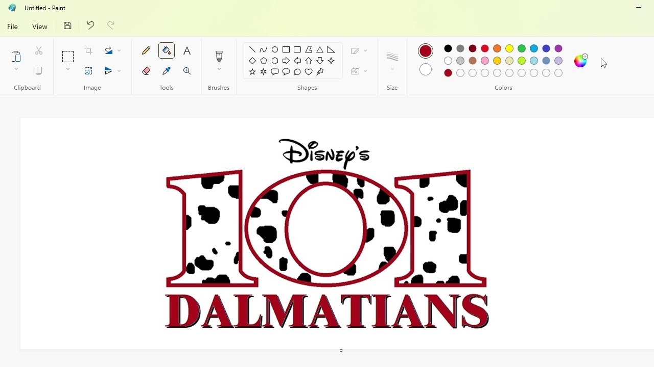 How to draw the 101 Dalmatians logo using MS Paint | How to draw on your computer