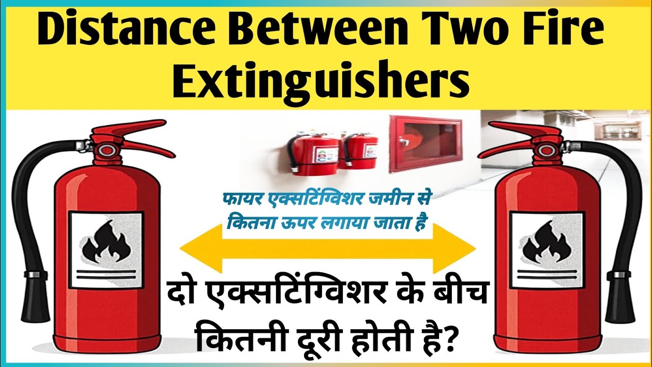 What is the distance between two fire extinguishers, what are standards of fire extinguisher 