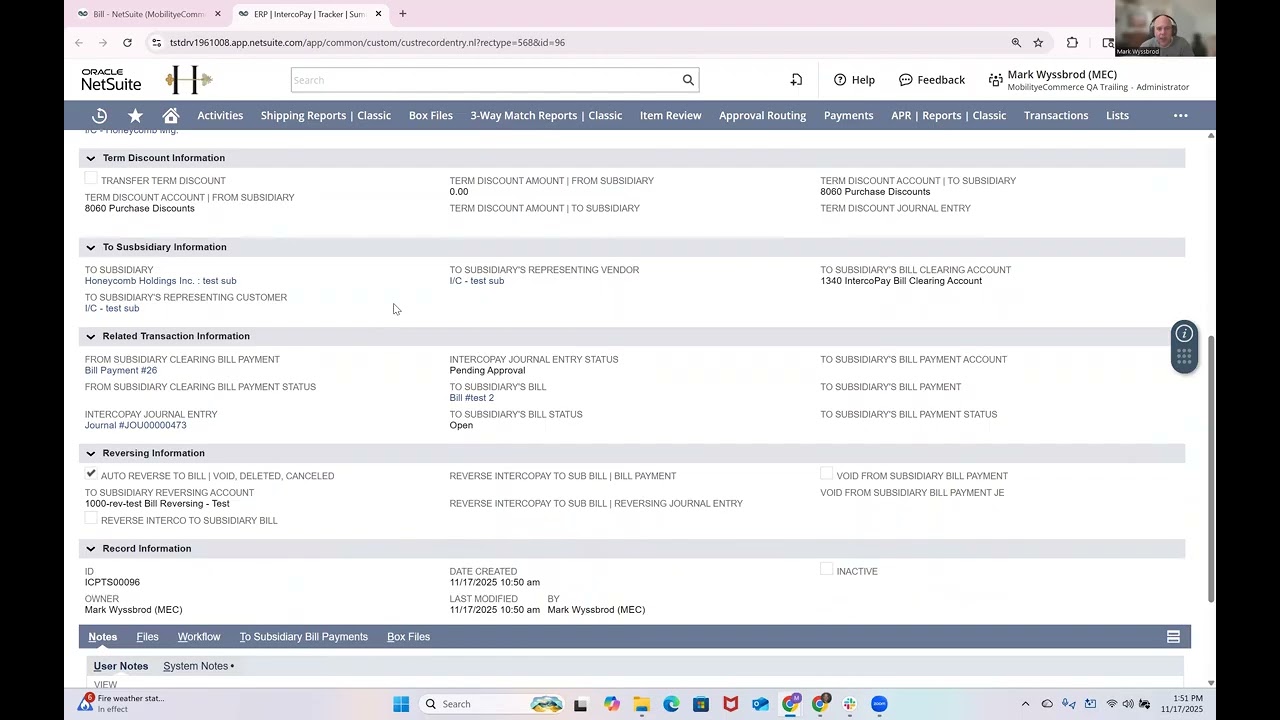 ERP Labs   Pay Bill With Different Subsidiary Bank or Credit Card Account