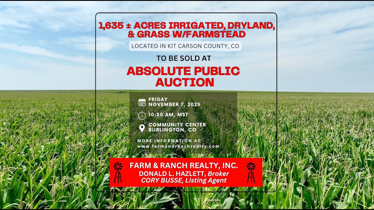 Kit Carson County, CO - 1,635 +/- Acres to be sold at Absolute Auction