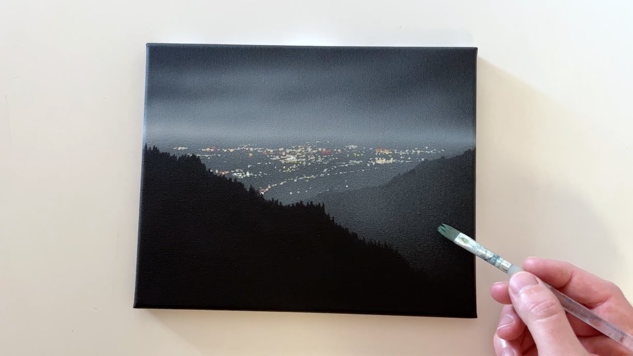 City Lights | STEP-by-STEP Real-Time Acrylic Airbrush Painting Tutorial