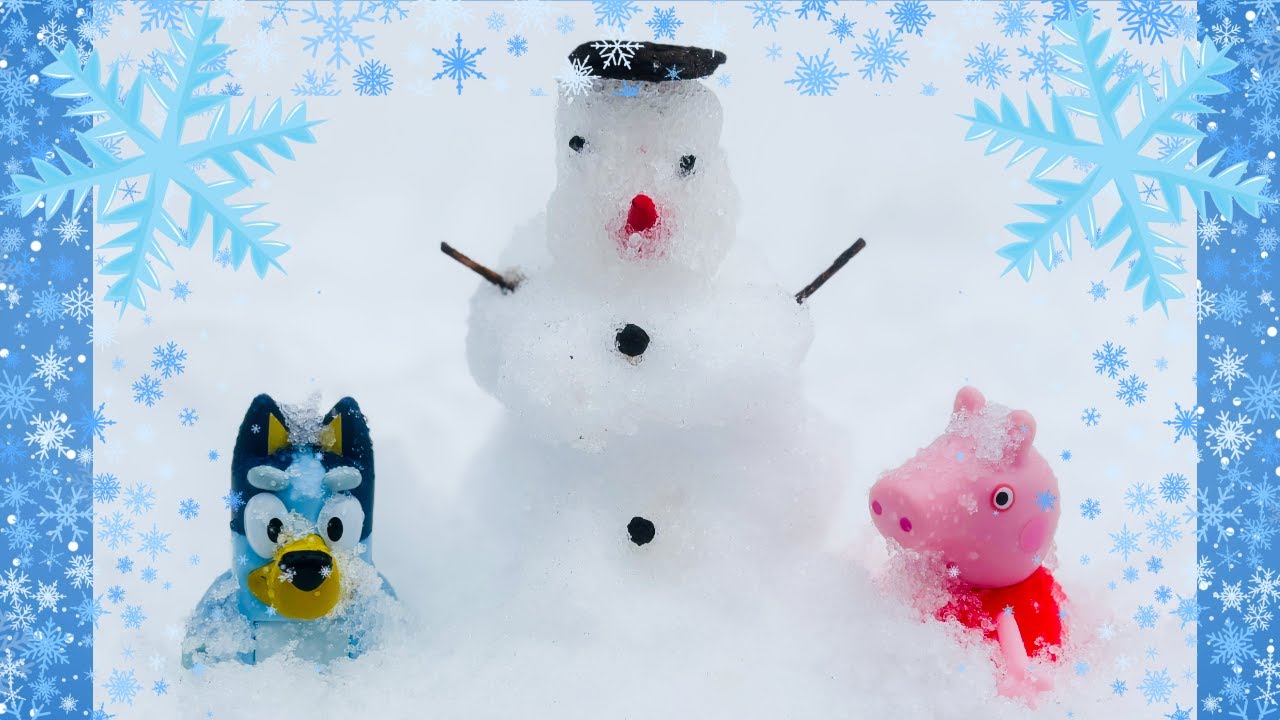 Bluey & Peppa Play in the Snow and Ice During Winter Storm Fern