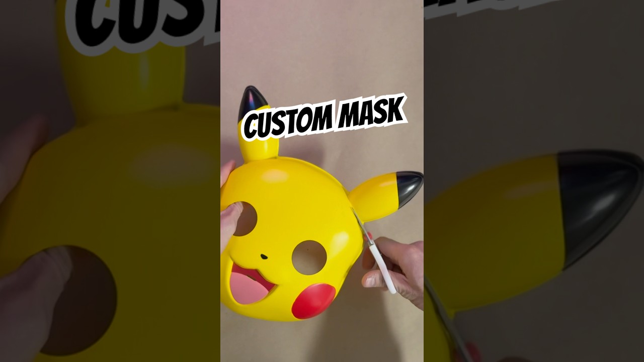 I transformed 2 PIKACHU Masks into one horror icon! #diy #art #pokemon #pikachu #horror #cosplay