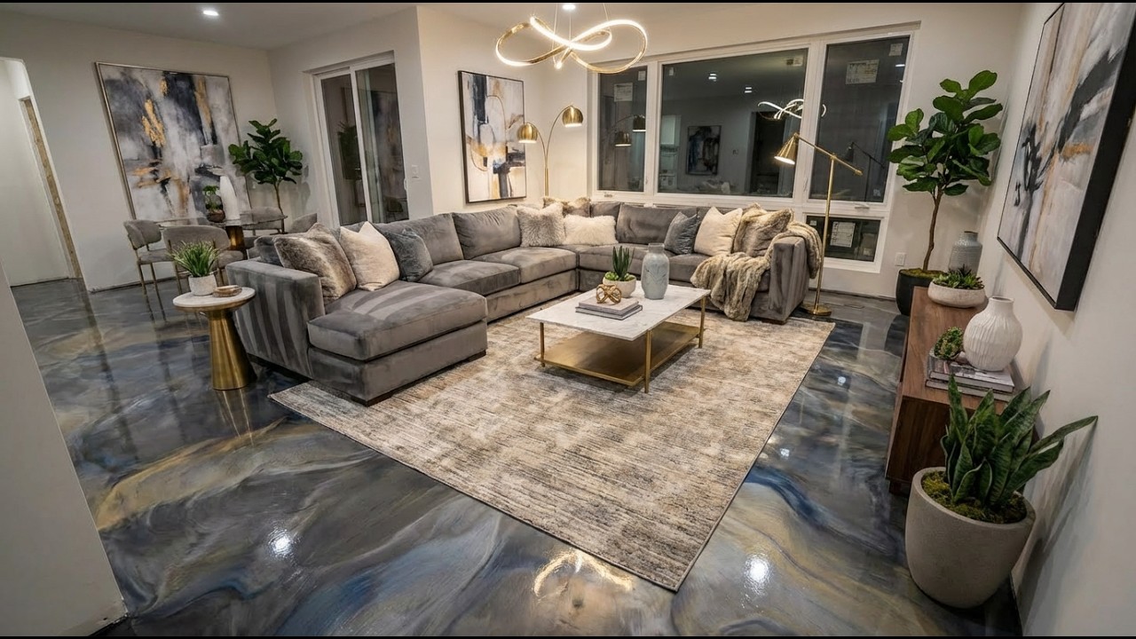 You Won’t Believe These Metallic Epoxy Floors Look Like Liquid Marble 🙂