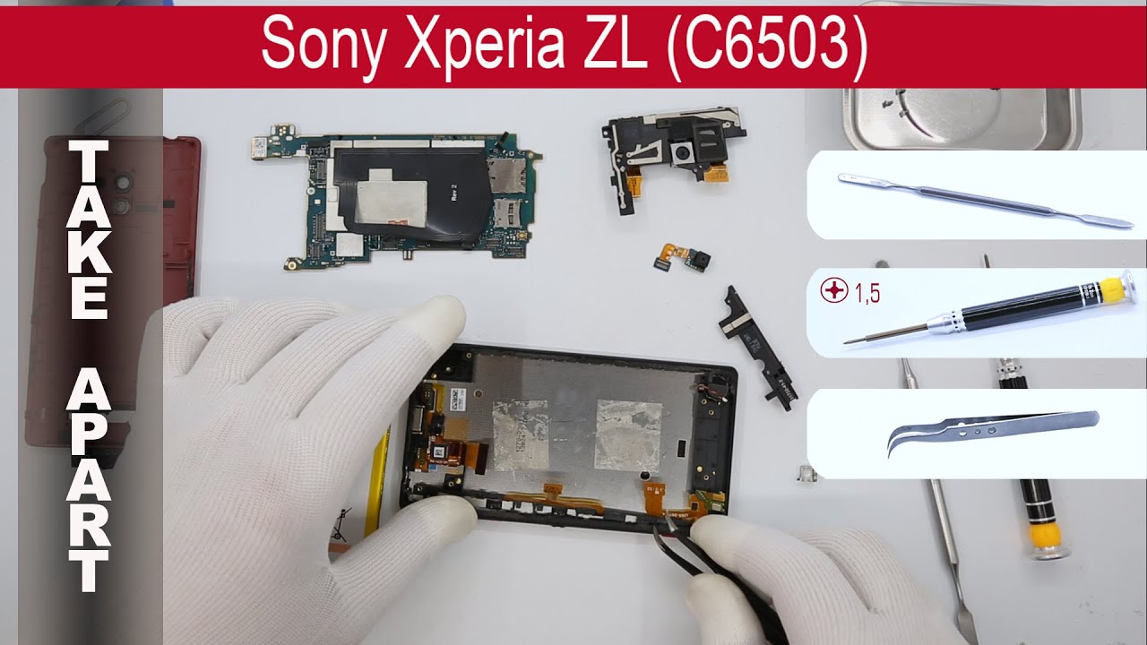 Как разобрать 📱 Sony Xperia ZL (C6502, C6503, C6506, L35h) Разборка и ремонт