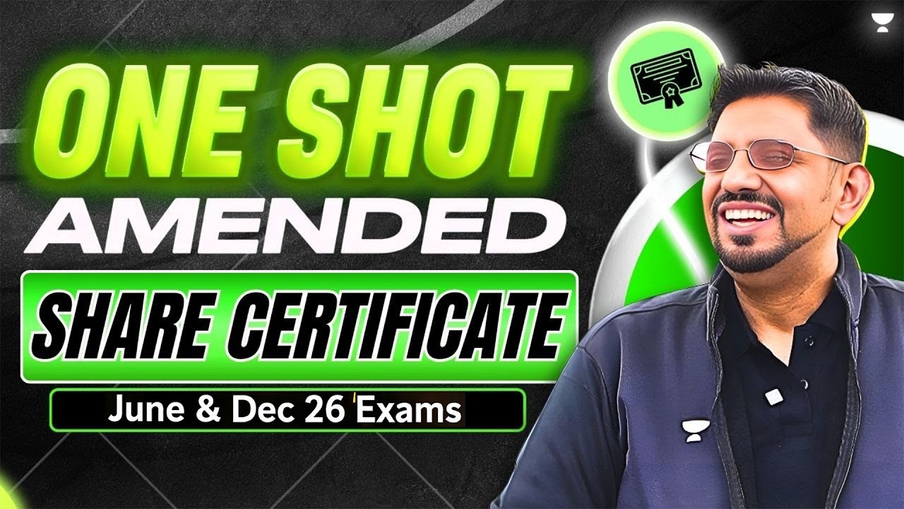 COMPANY LAW MARATHON🏆CS EXECUTIVE ONE SHOT | DEC 25 & JUNE 26 EXAMS✨CS AMIT VOHRA UNACADEMY